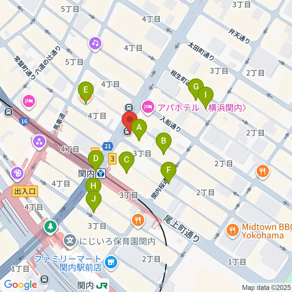 Music Lab.濱書房周辺のカフェ一覧地図