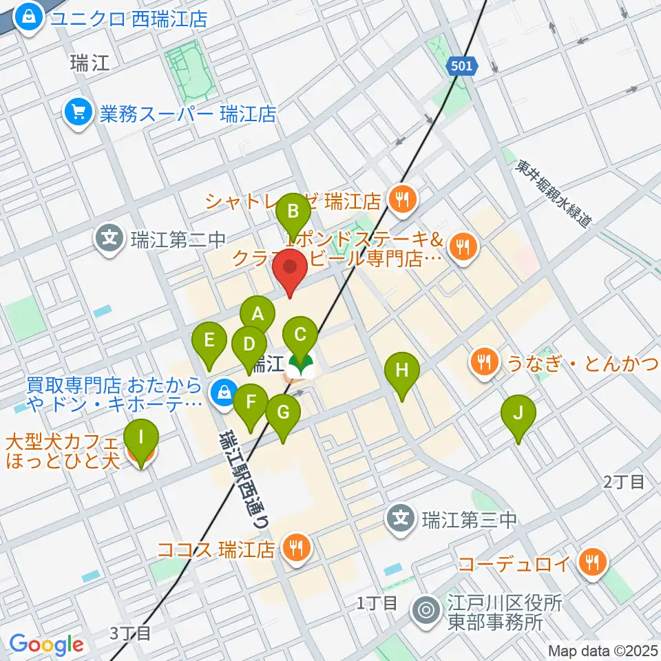 東部フレンドホール周辺のカフェ一覧地図