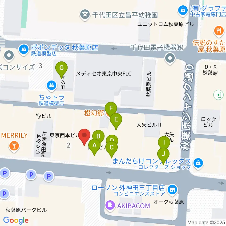 秋葉原ZEST周辺のカフェ一覧地図