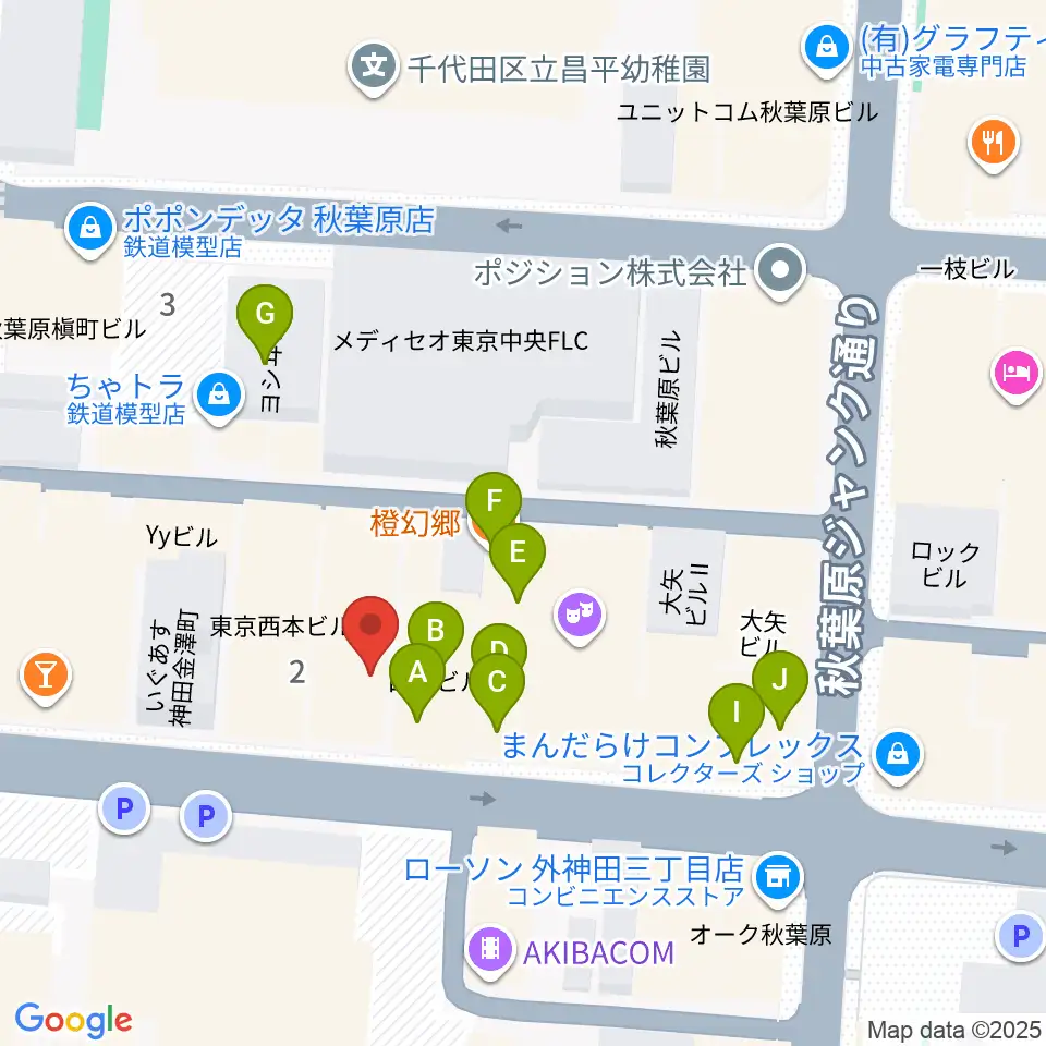 秋葉原ZEST周辺のカフェ一覧地図