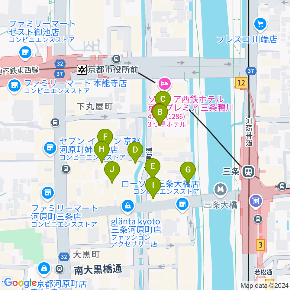 ライブスポットラグ周辺のカフェ一覧地図