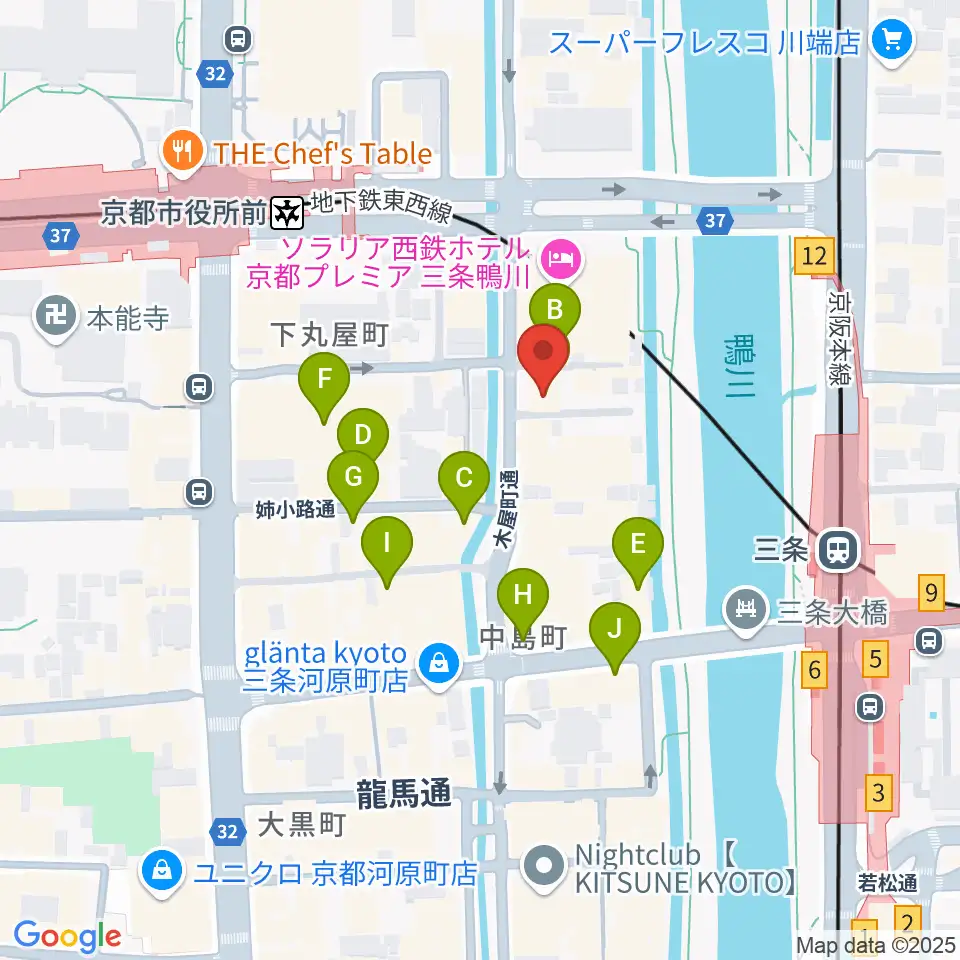 ライブスポットラグ周辺のカフェ一覧地図