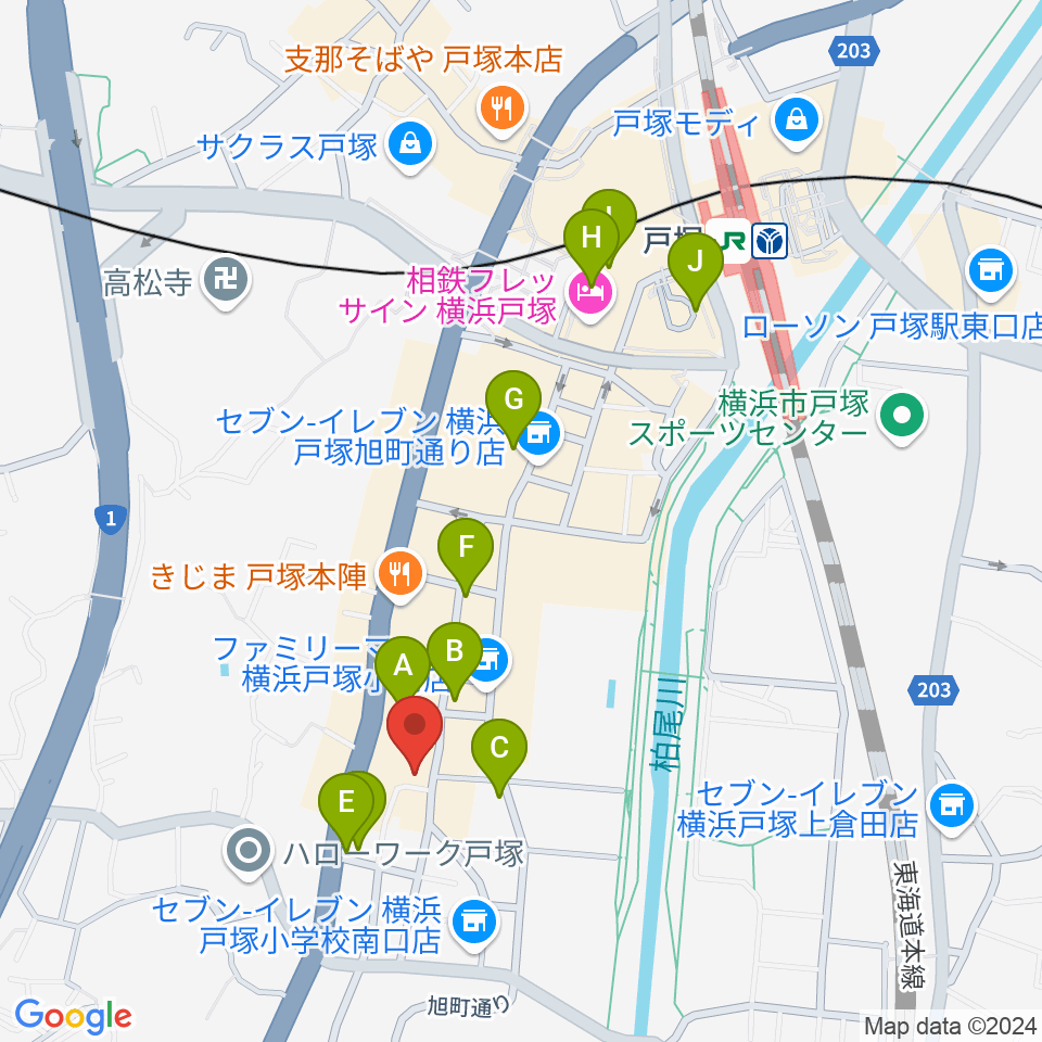 さやか音感ピアノ教室周辺のカフェ一覧地図