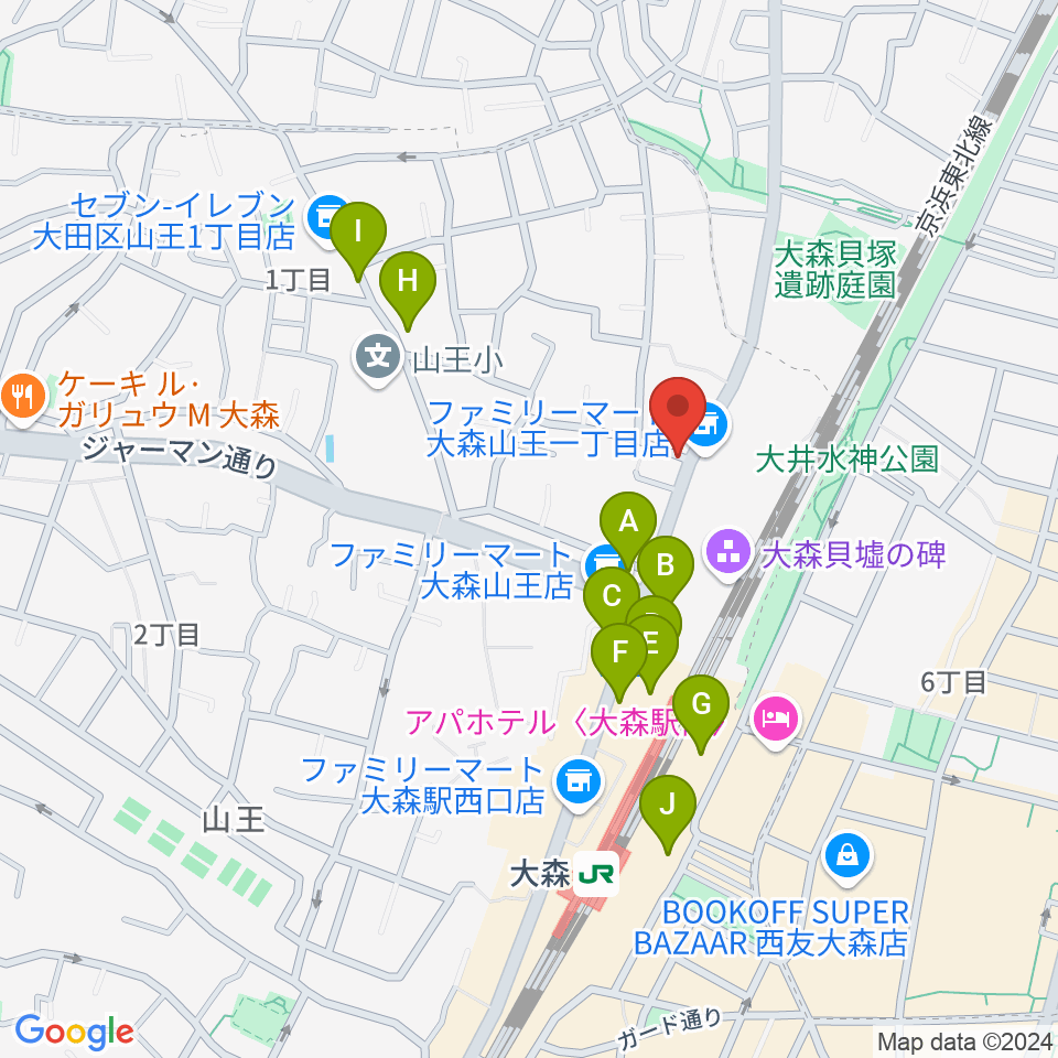 いしはら弦楽器工房周辺のカフェ一覧地図