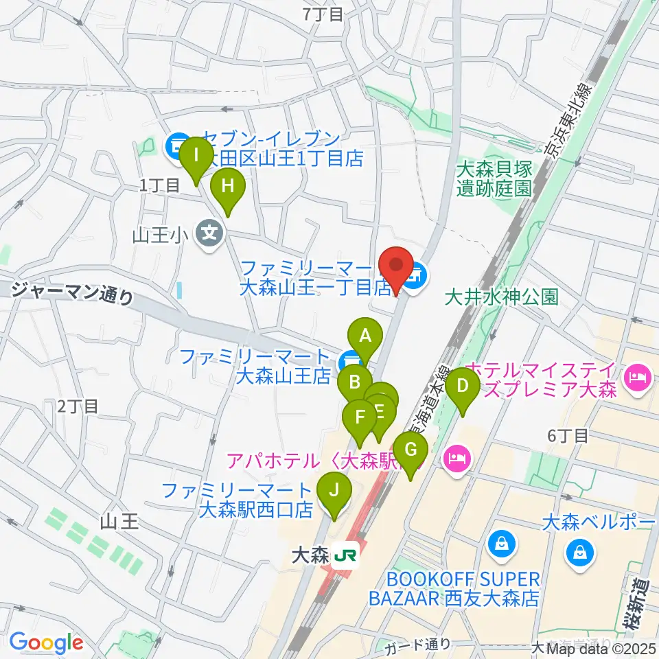 いしはら弦楽器工房周辺のカフェ一覧地図