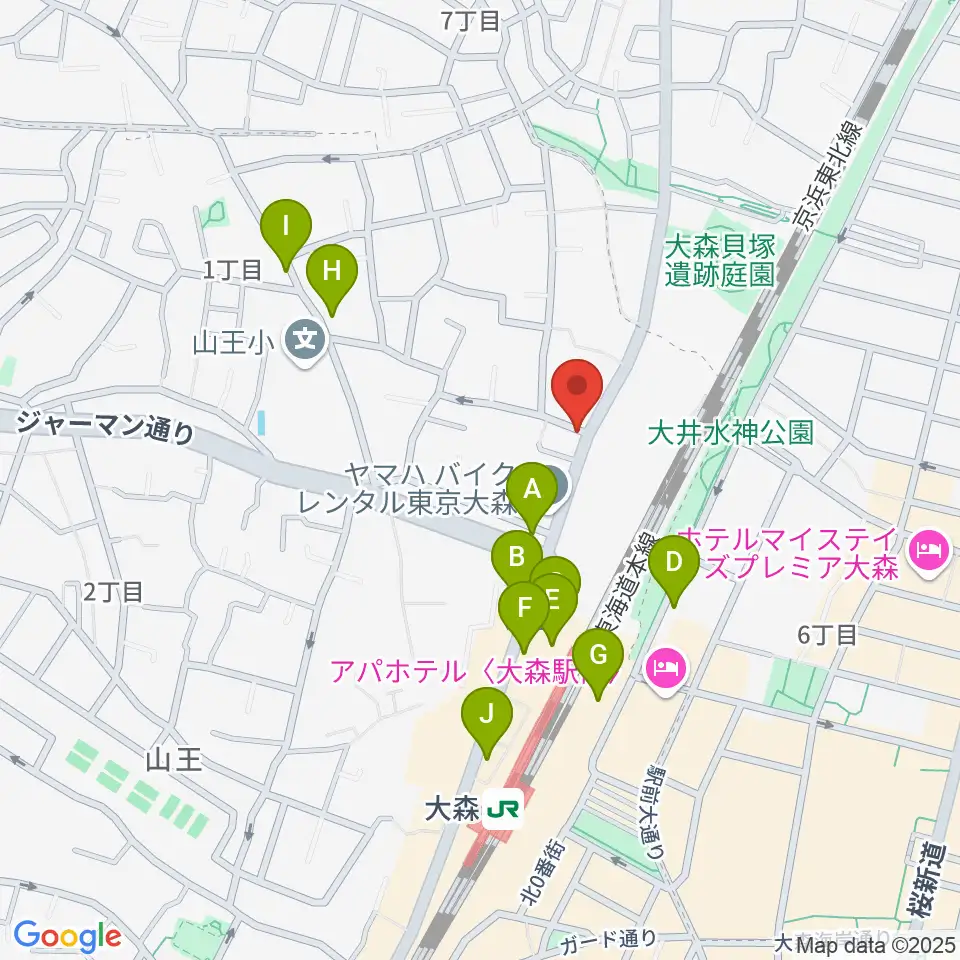 いしはら弦楽器工房周辺のカフェ一覧地図