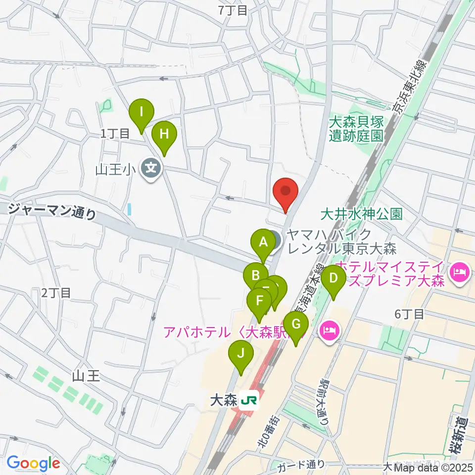 いしはら弦楽器工房周辺のカフェ一覧地図