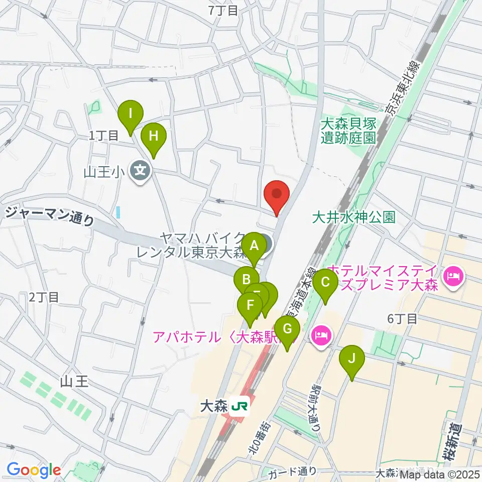 いしはら弦楽器工房周辺のカフェ一覧地図