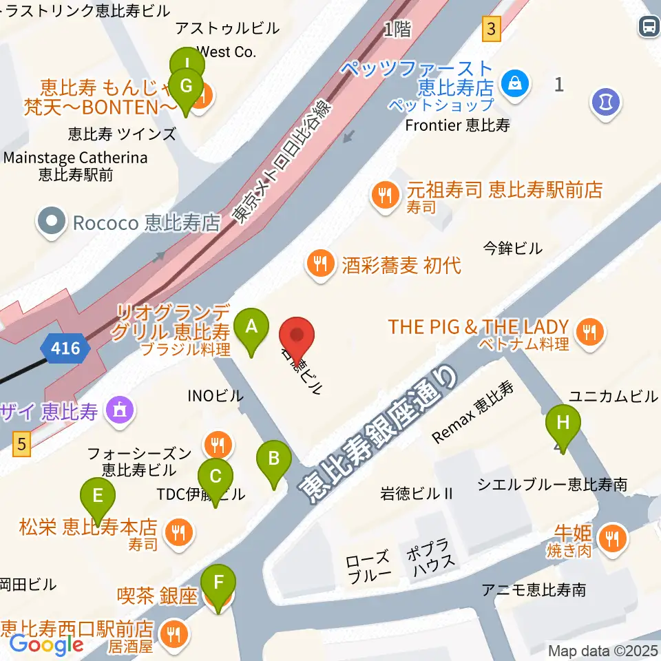 声の達人スタジオ周辺のカフェ一覧地図