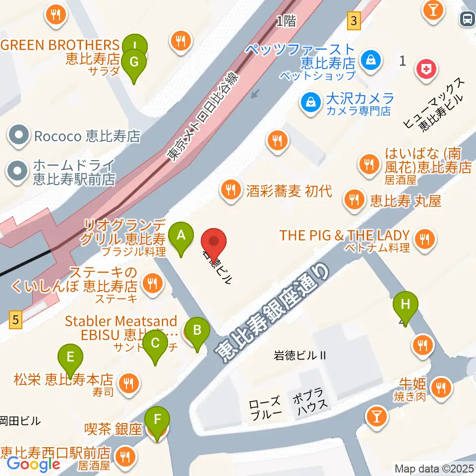 声の達人スタジオ周辺のカフェ一覧地図