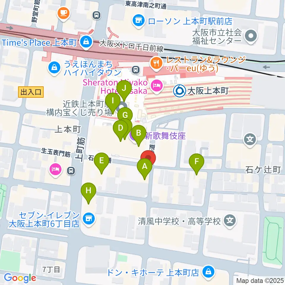 ラ・ロコマサロン周辺のカフェ一覧地図