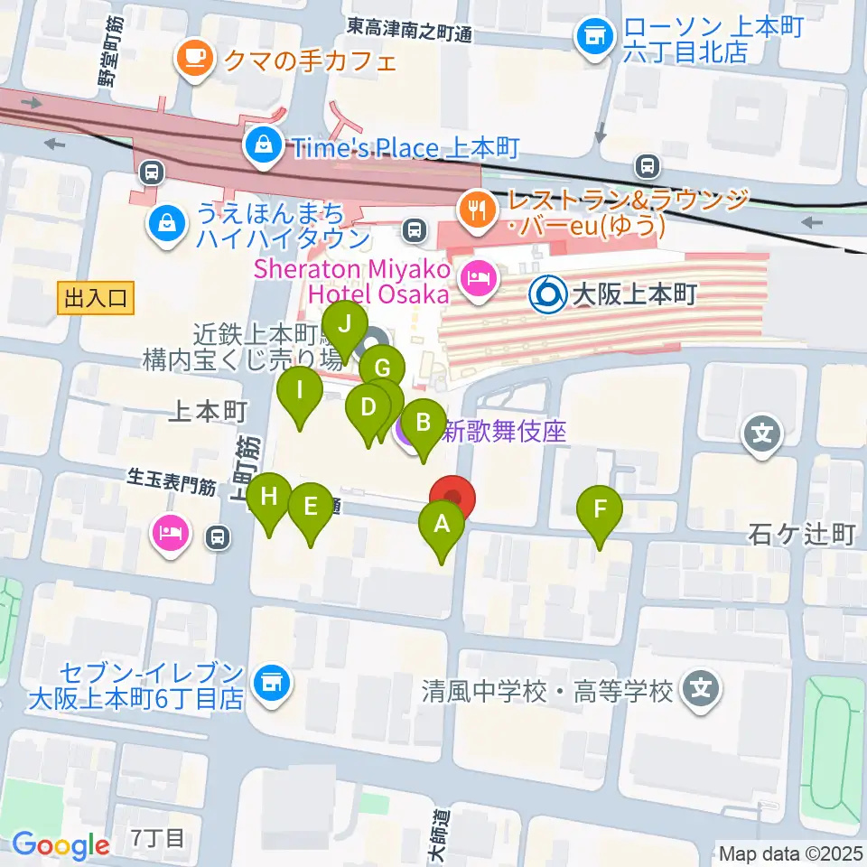 ラ・ロコマサロン周辺のカフェ一覧地図