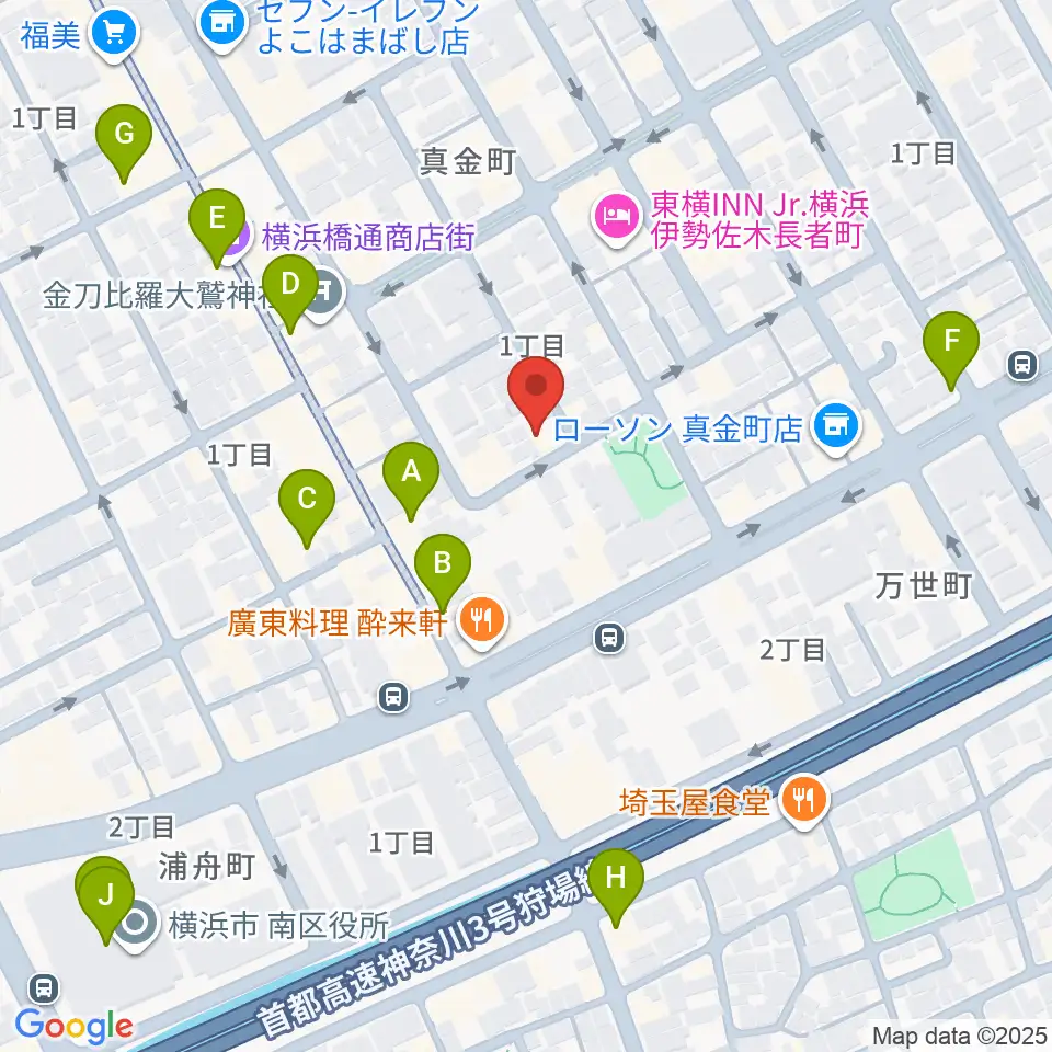 横浜橋スタジオ周辺のカフェ一覧地図
