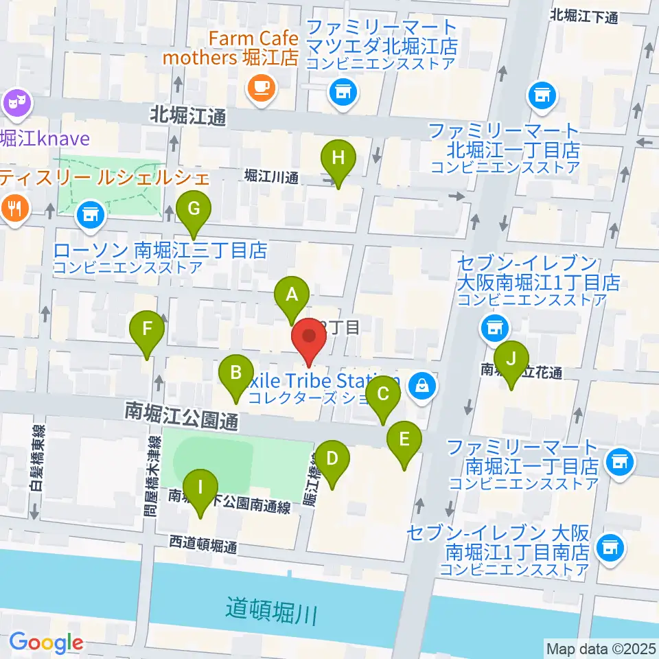 大倉ギター教室周辺のカフェ一覧地図