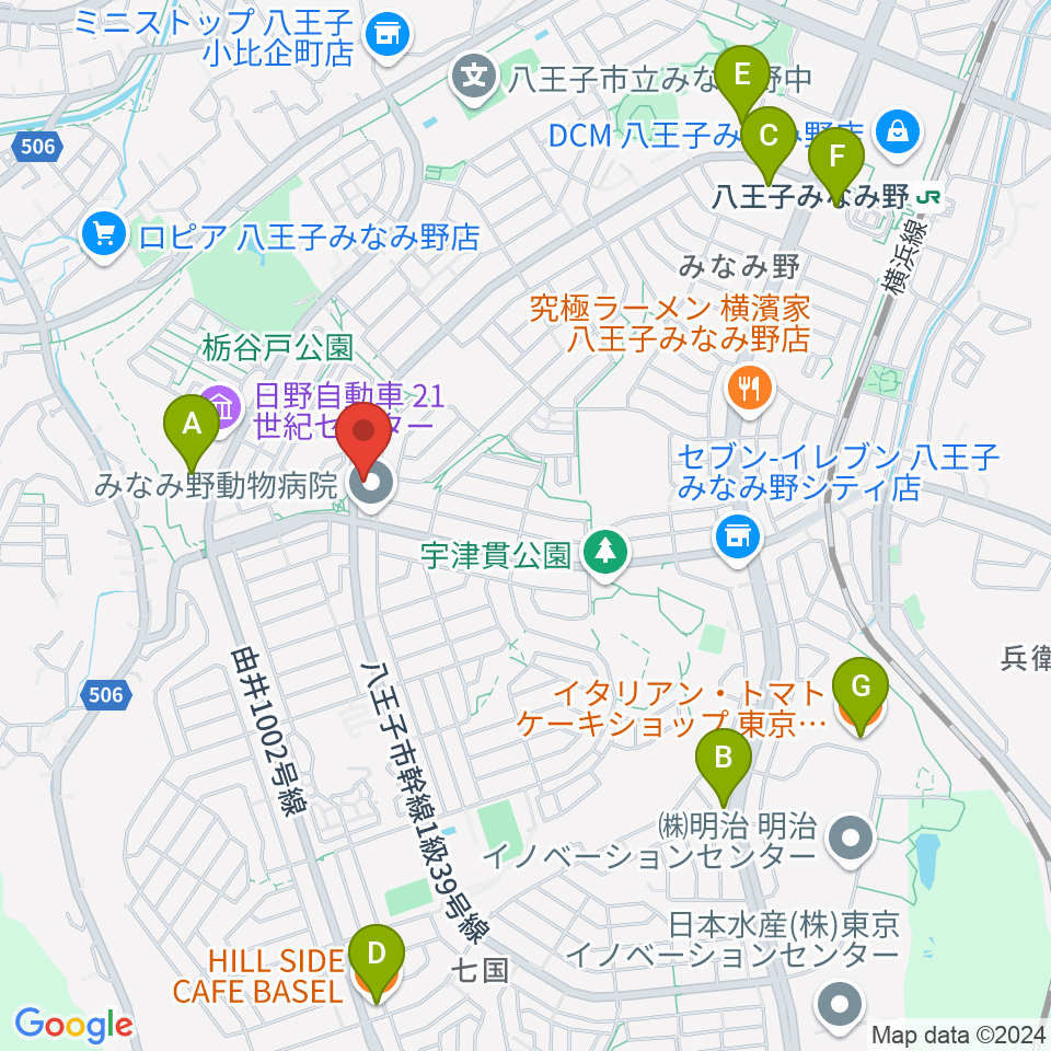 Tokyo Star Radio（八王子FM）周辺のカフェ一覧地図