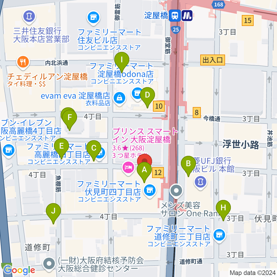 朝日生命ホール周辺のカフェ一覧地図