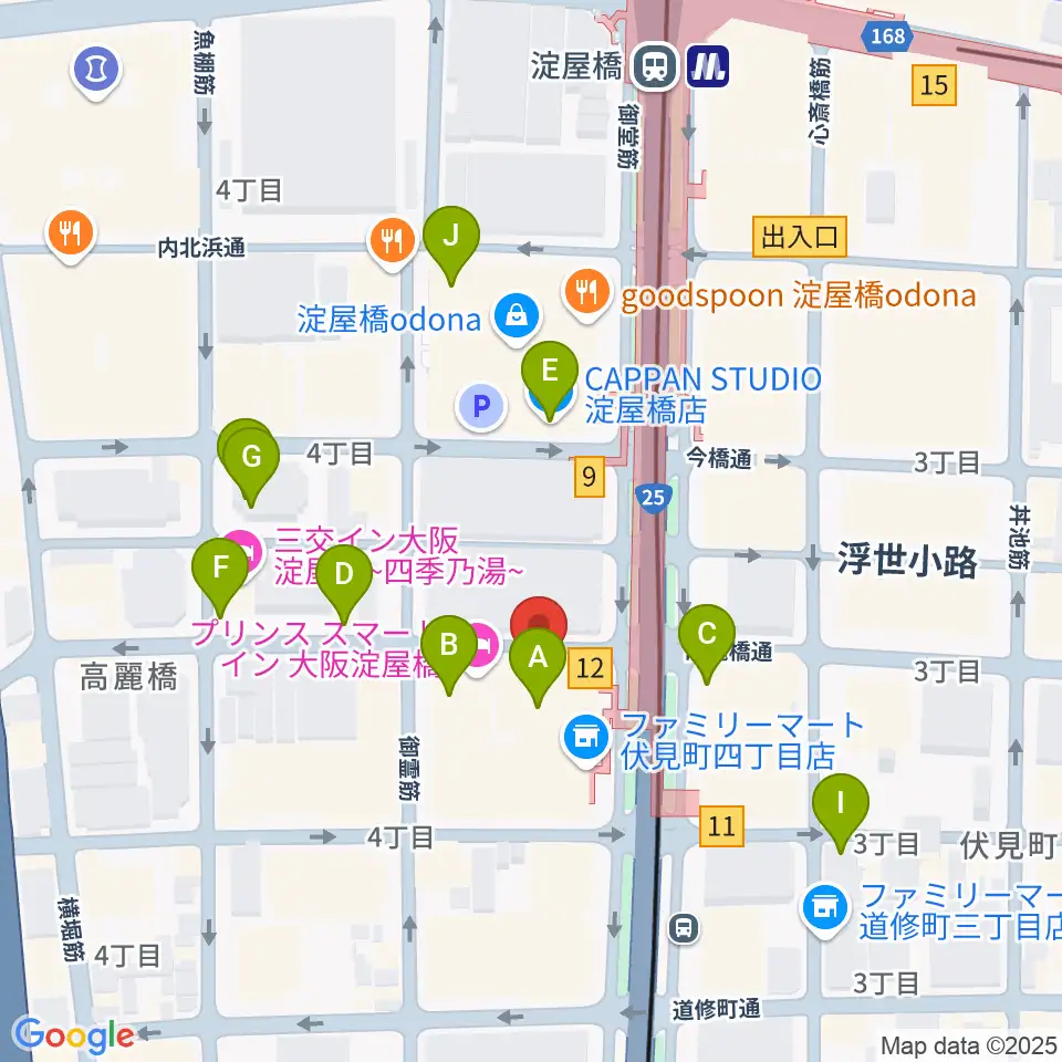 朝日生命ホール周辺のカフェ一覧地図