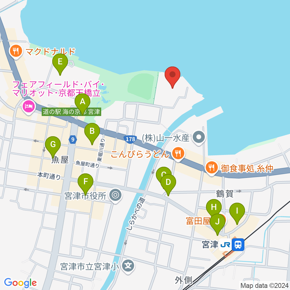 みやづ歴史の館周辺のカフェ一覧地図