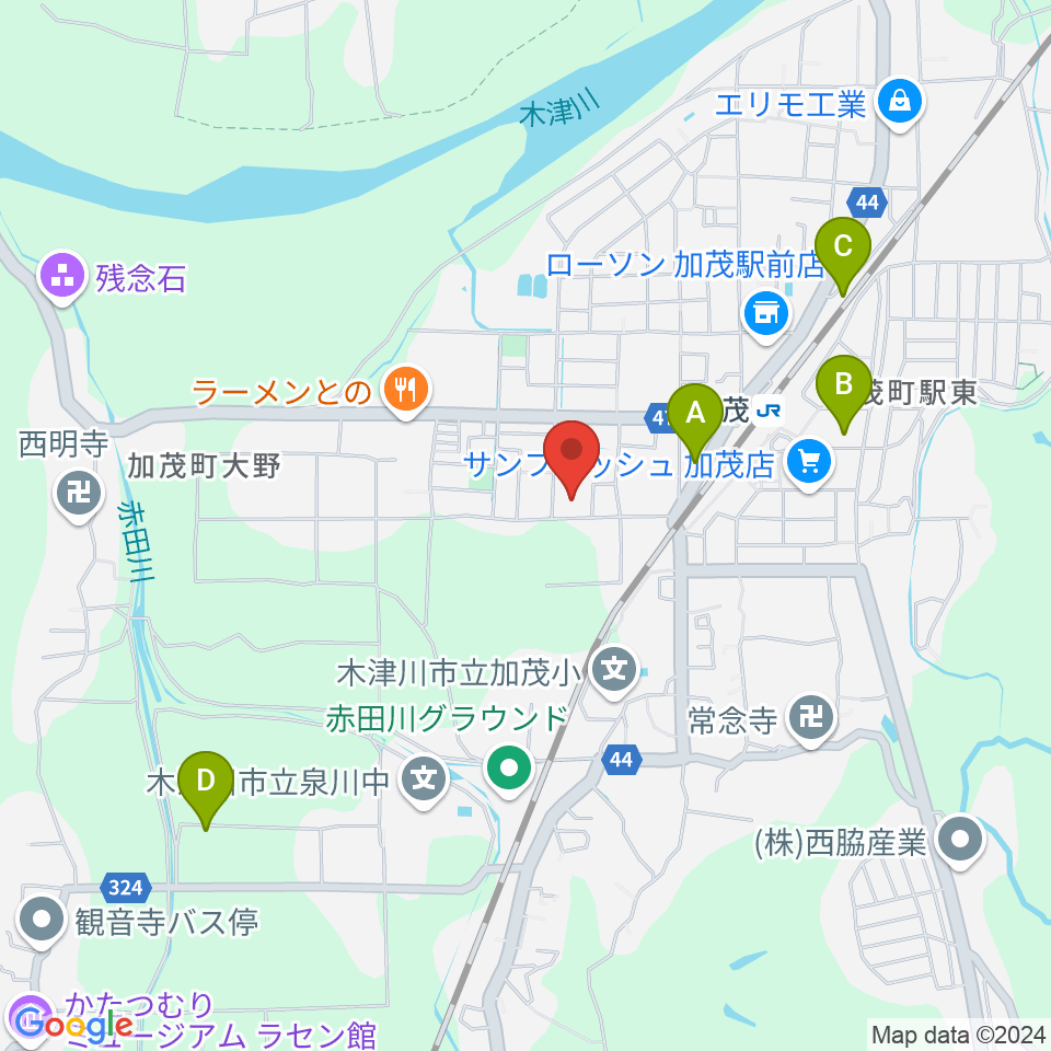 木津川市加茂文化センター あじさいホール周辺のカフェ一覧地図