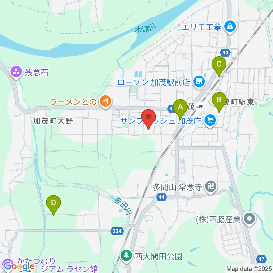 木津川市加茂文化センター あじさいホール周辺のカフェ一覧地図