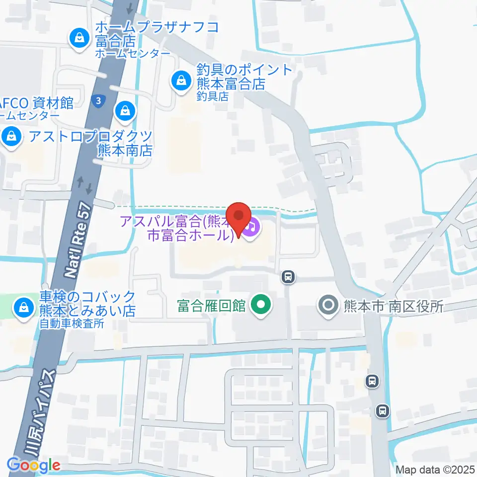 熊本市富合ホール アスパル富合周辺のカフェ一覧地図