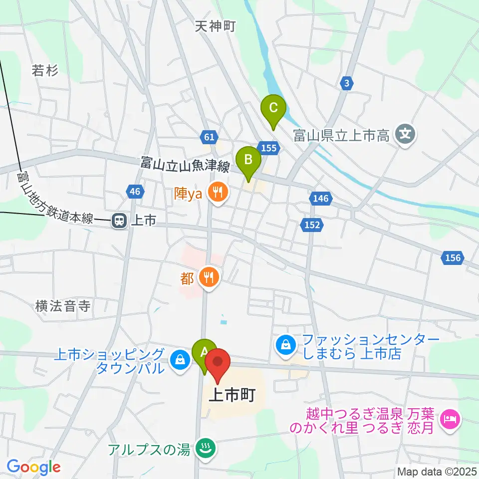 北アルプス文化センター周辺のカフェ一覧地図