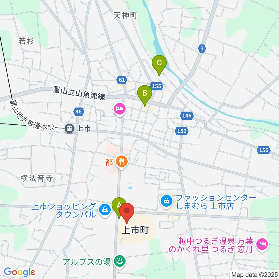 北アルプス文化センター周辺のカフェ一覧地図