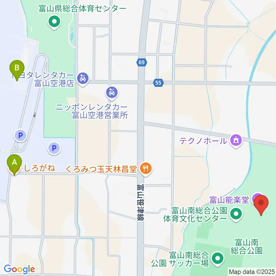 富山能楽堂周辺のカフェ一覧地図