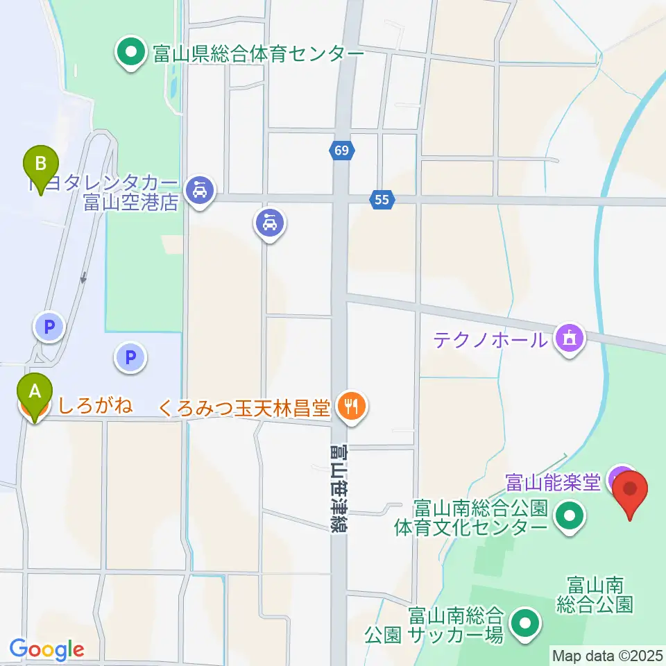 富山能楽堂周辺のカフェ一覧地図