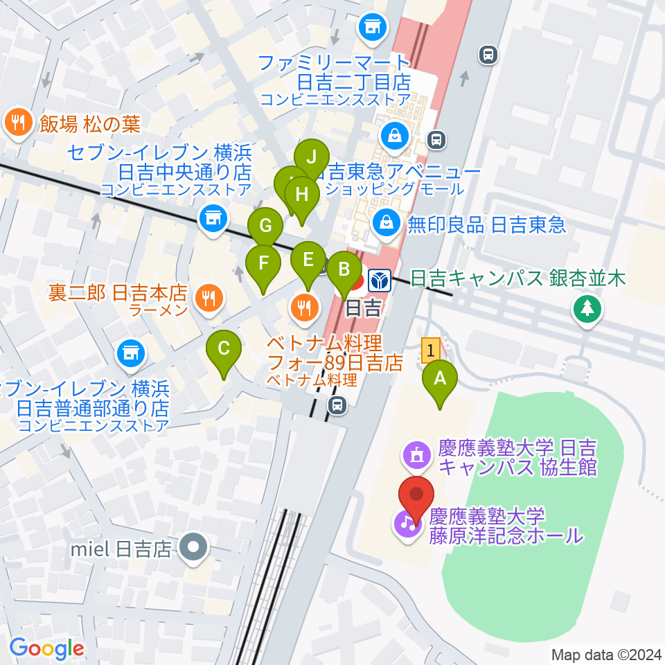 藤原洋記念ホール周辺のカフェ一覧地図