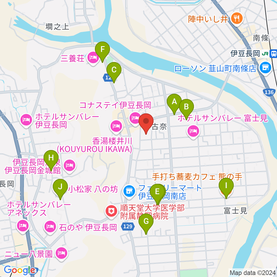 長岡総合会館アクシスかつらぎ周辺のカフェ一覧地図