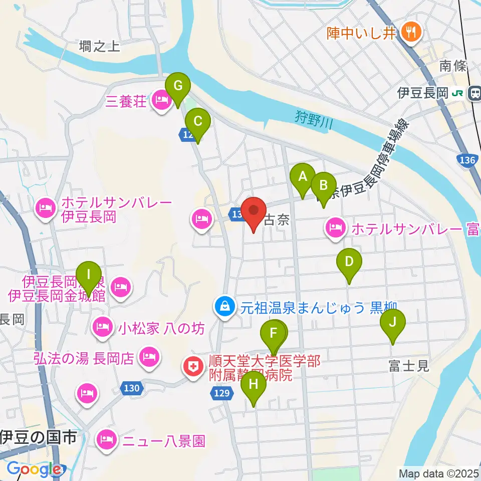 長岡総合会館アクシスかつらぎ周辺のカフェ一覧地図