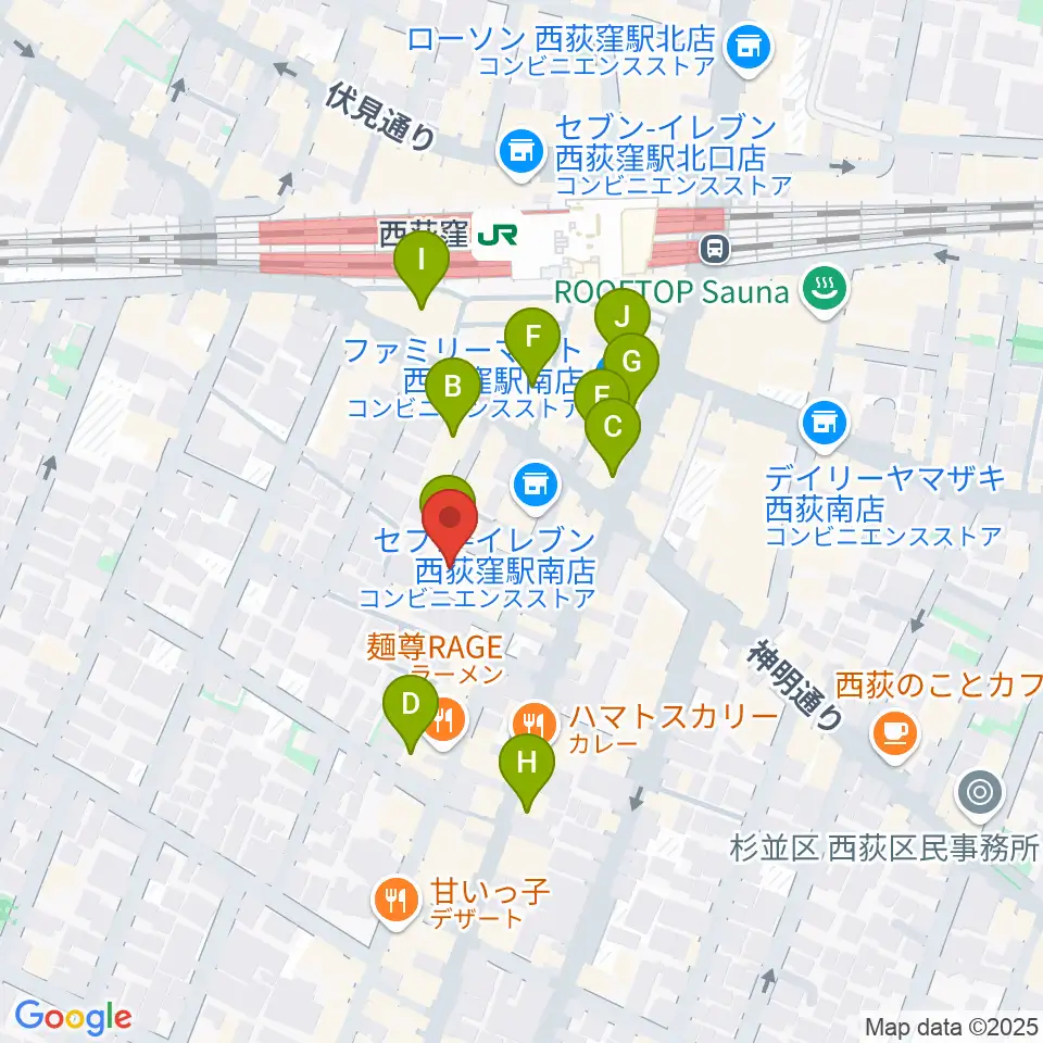 SAWYER CAFE周辺のカフェ一覧地図