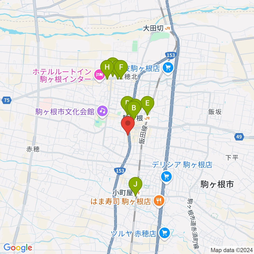 音の芽ホール周辺のカフェ一覧地図