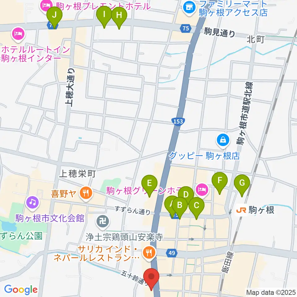 音の芽ホール周辺のカフェ一覧地図