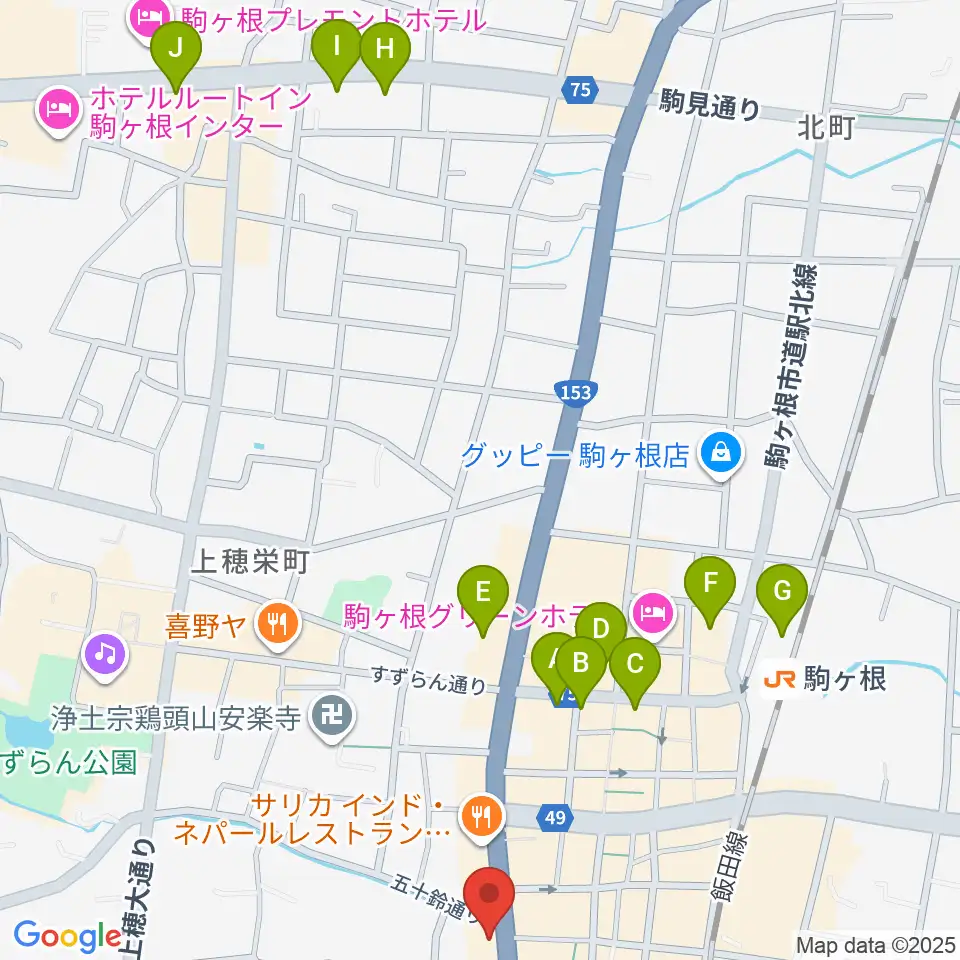 音の芽ホール周辺のカフェ一覧地図