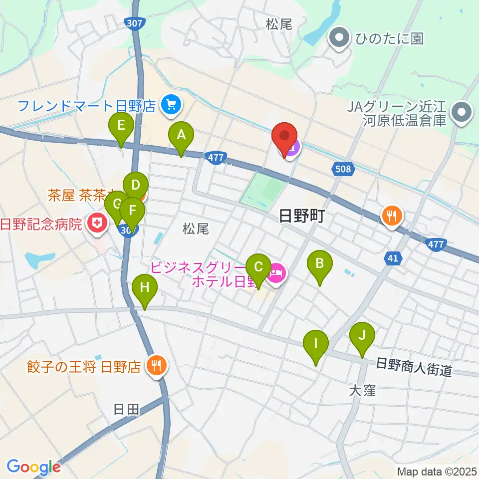 日野町町民会館わたむきホール虹周辺のカフェ一覧地図