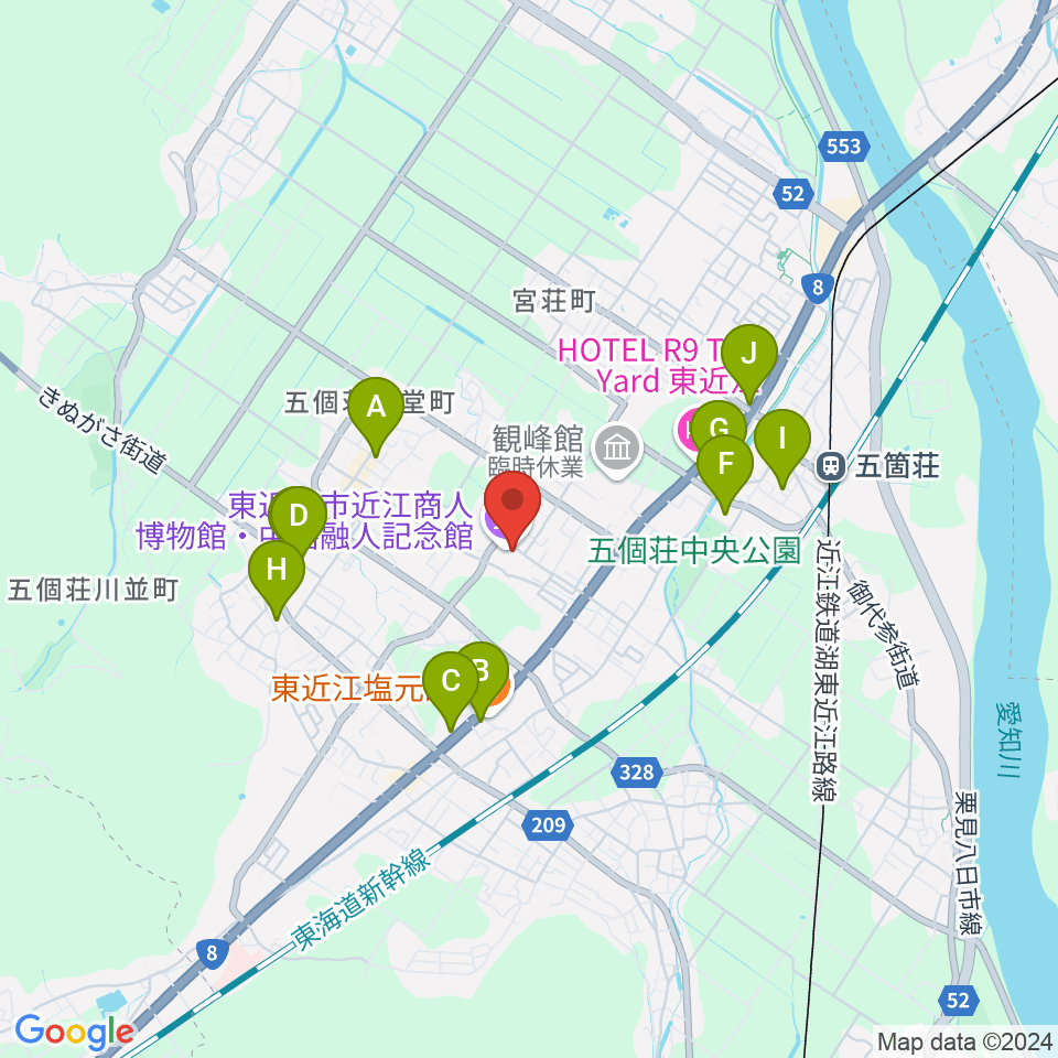 てんびんの里文化学習センター周辺のカフェ一覧地図