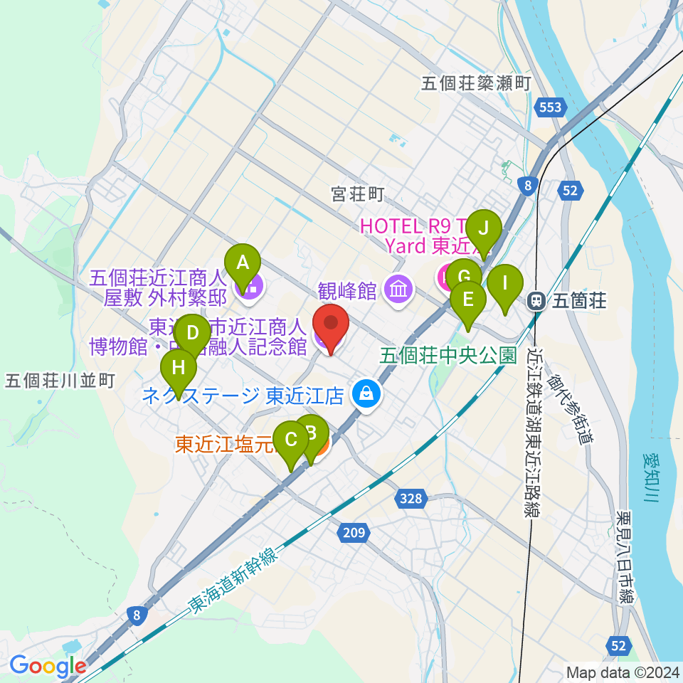 てんびんの里文化学習センター周辺のカフェ一覧地図