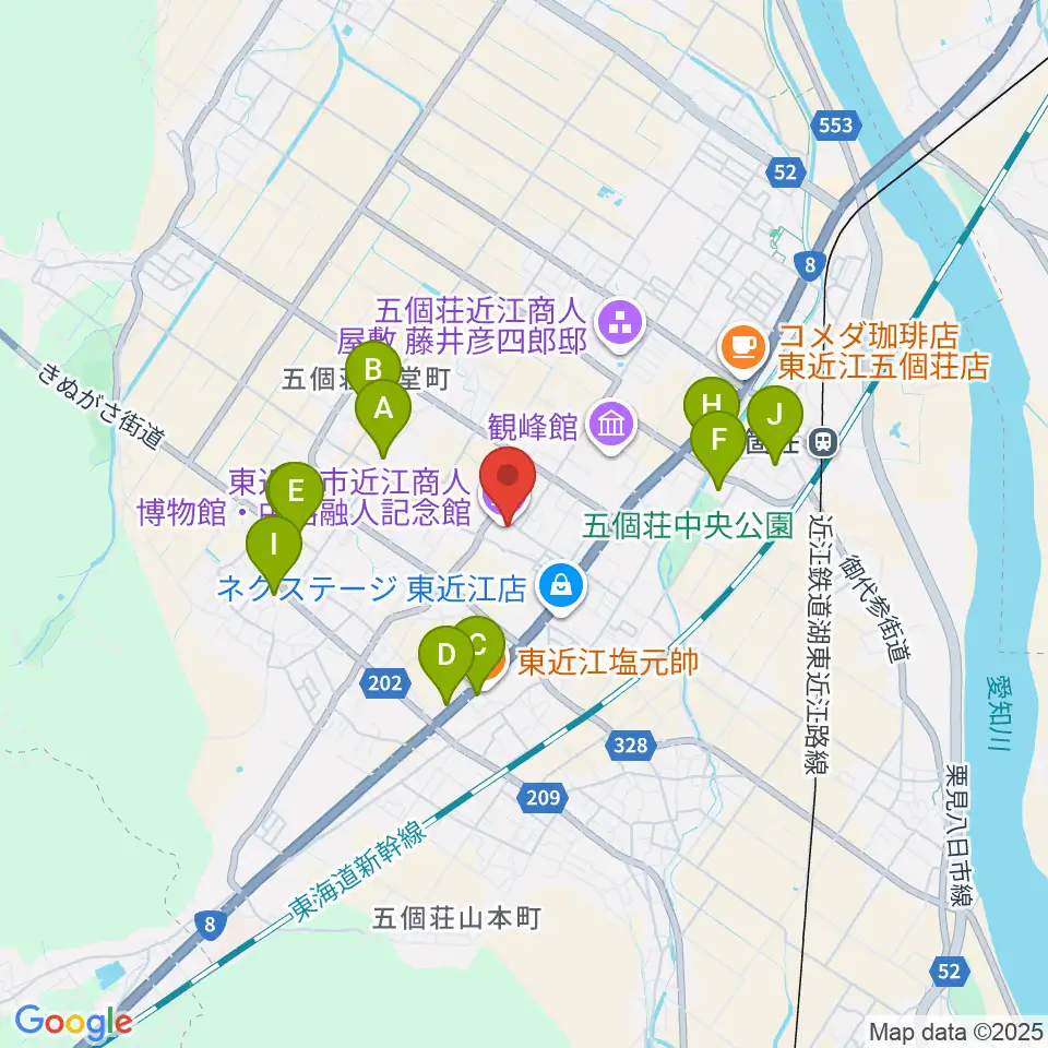 てんびんの里文化学習センター周辺のカフェ一覧地図