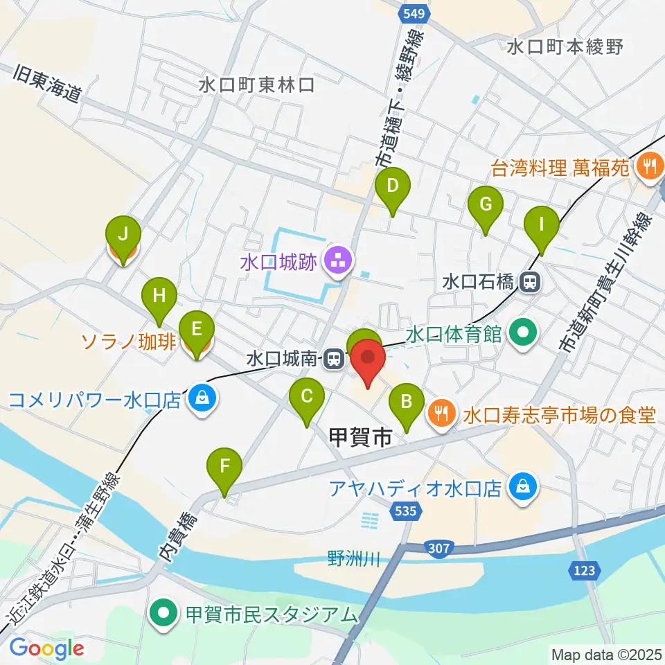 あいこうか市民ホール周辺のカフェ一覧地図