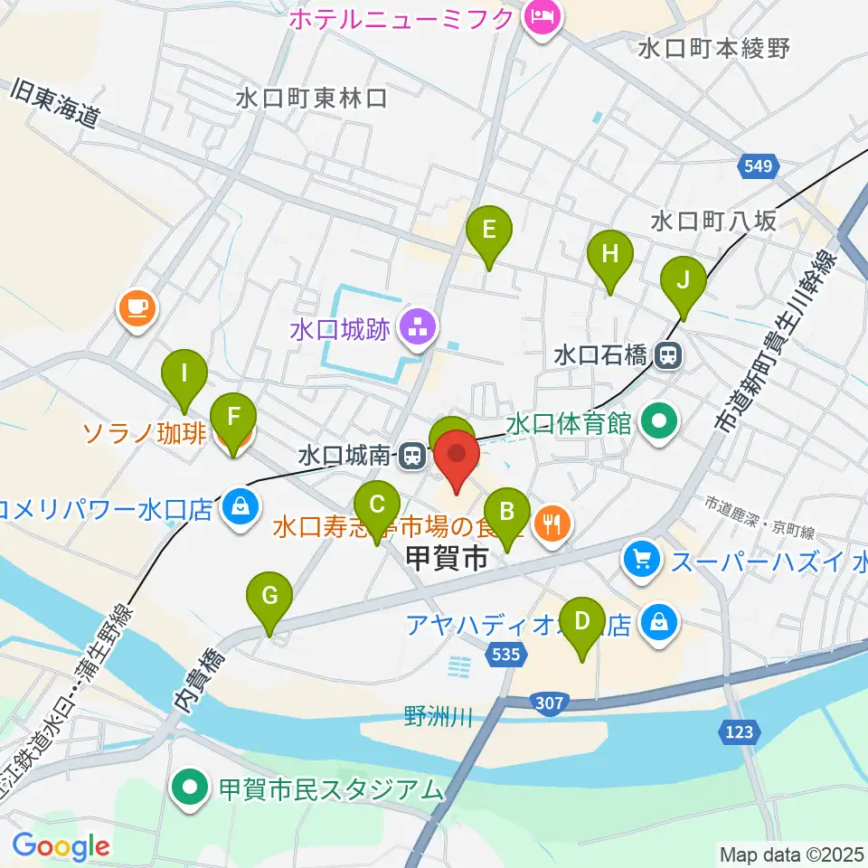 あいこうか市民ホール周辺のカフェ一覧地図