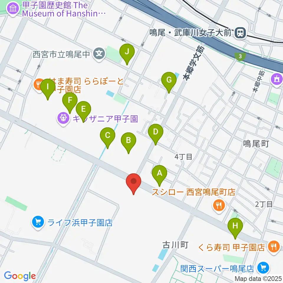 なるお文化ホール周辺のカフェ一覧地図