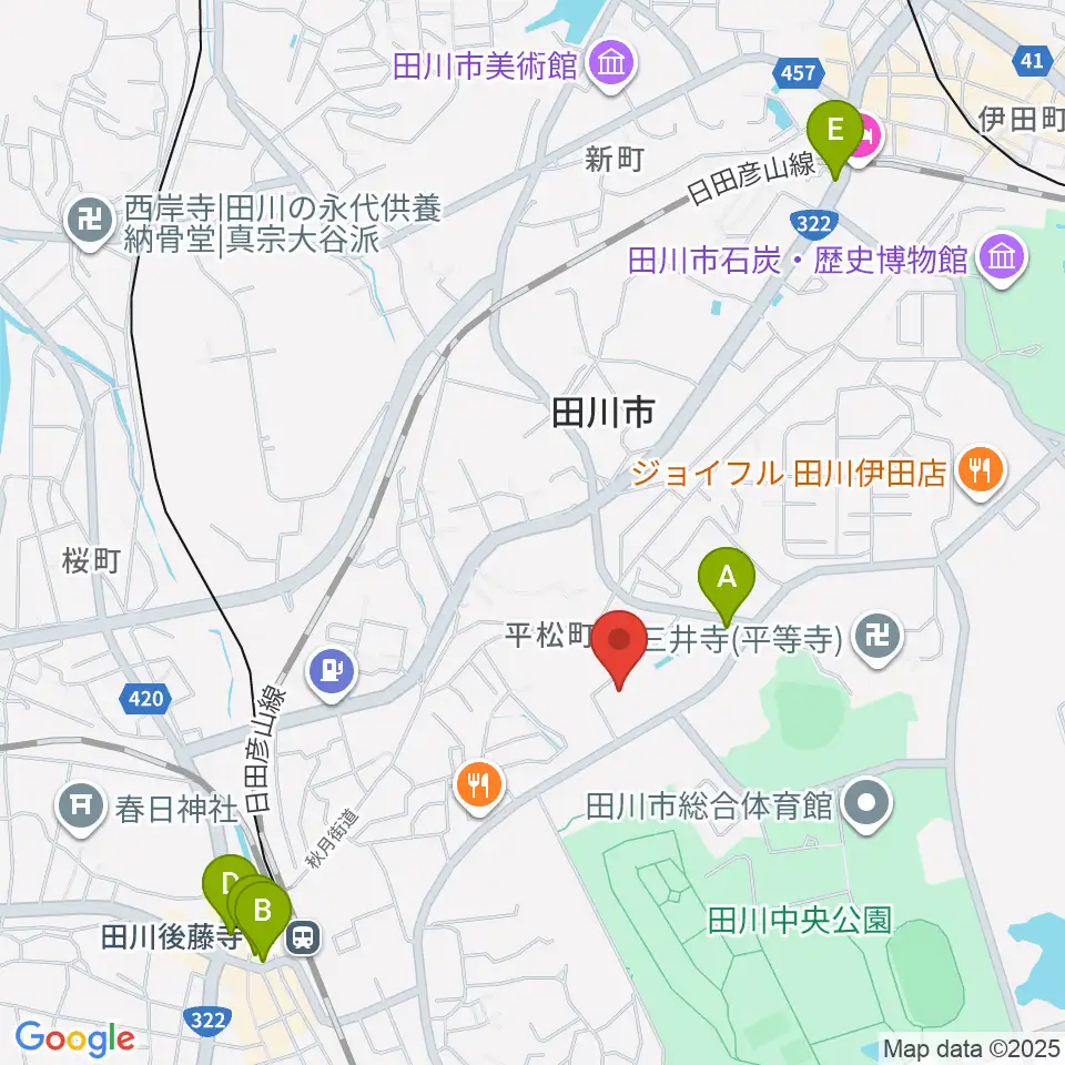 田川青少年文化ホール周辺のカフェ一覧地図