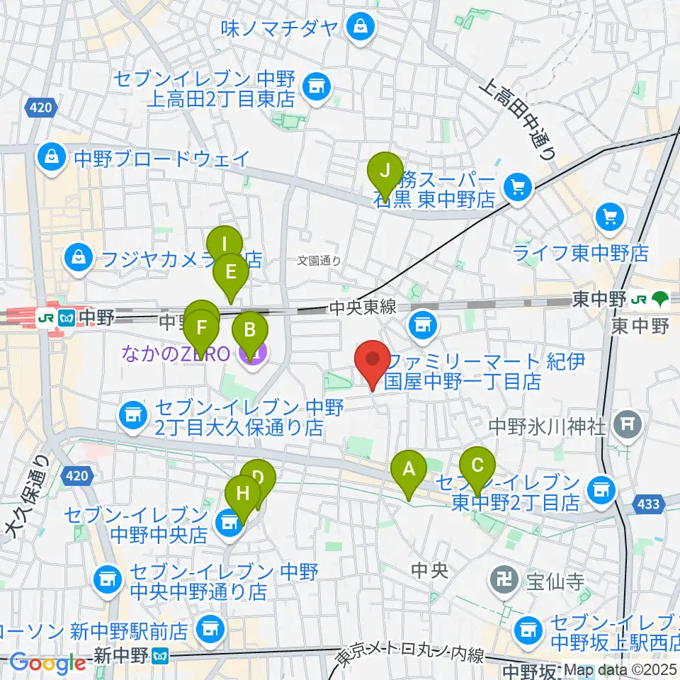R.M.kalimba/craft&junk周辺のカフェ一覧地図