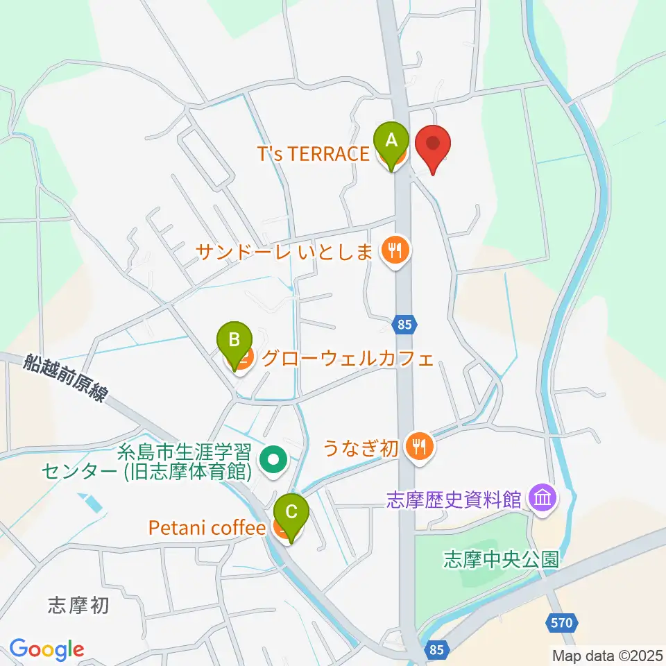 糸島けやきの杜周辺のカフェ一覧地図