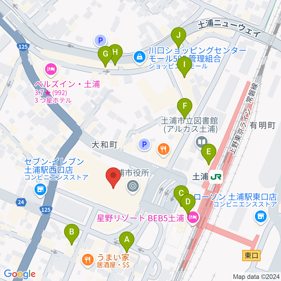 茨城県県南生涯学習センター周辺のカフェ一覧地図