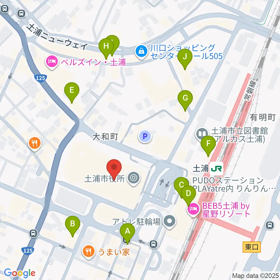 茨城県県南生涯学習センター周辺のカフェ一覧地図