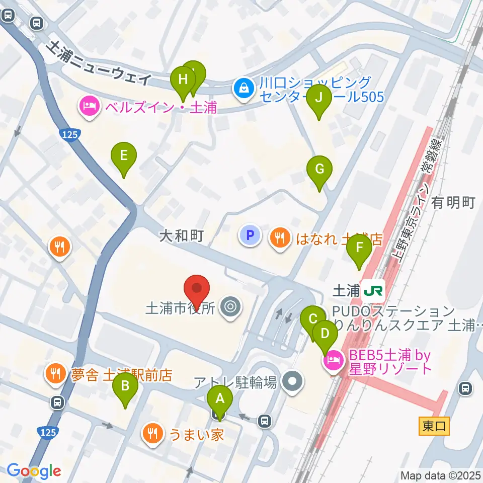 茨城県県南生涯学習センター周辺のカフェ一覧地図