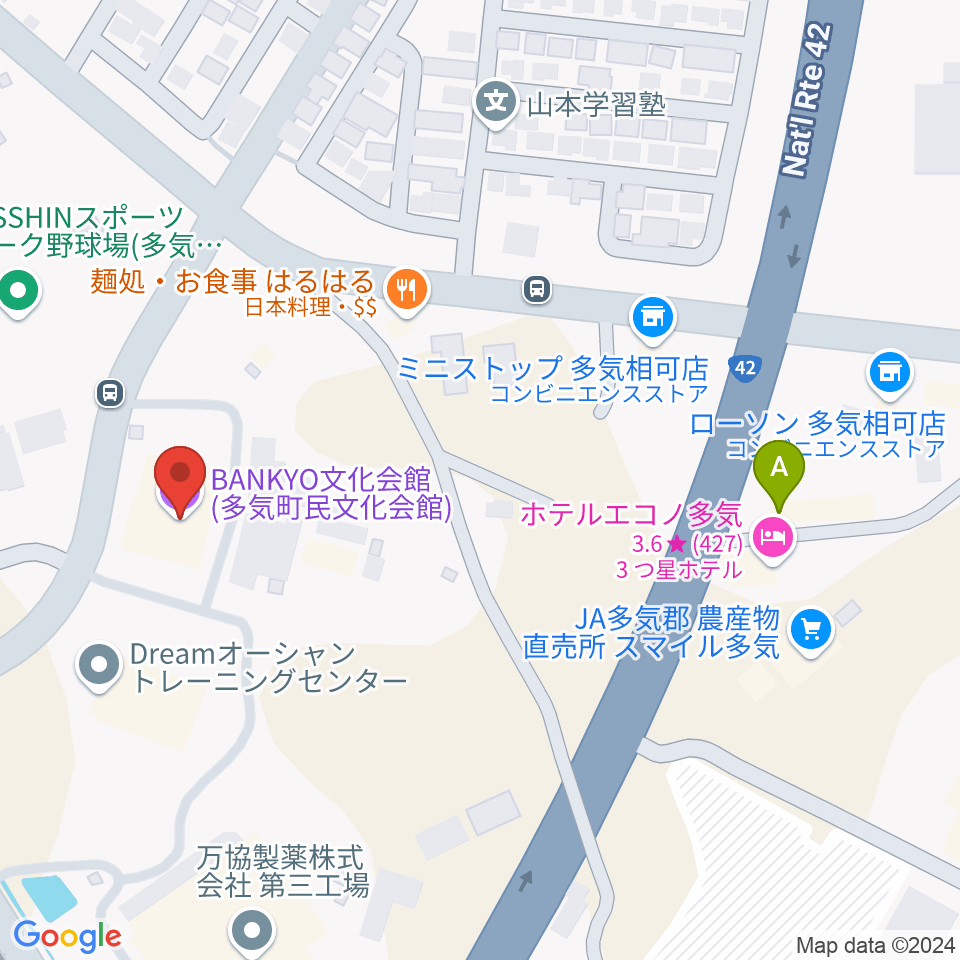 BANKYO文化会館 多気町民文化会館周辺のカフェ一覧地図